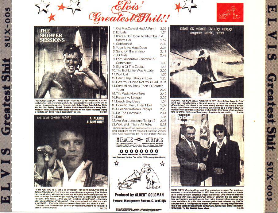 Elvis Presley Elvis Greatest Shit : Back